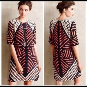 ANTHROPOLOGIE COLORFUL SHIFT DRESS